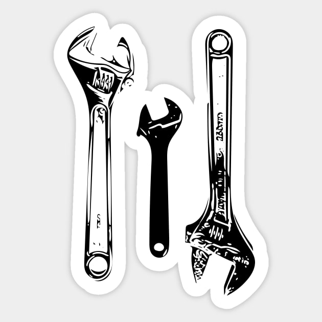 Hand tools - Crescent wrenches Sticker by liiwii